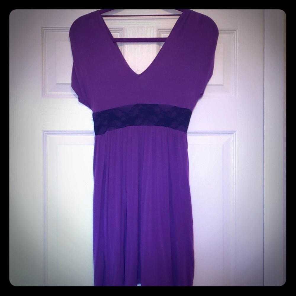 Purple with lace middle dress